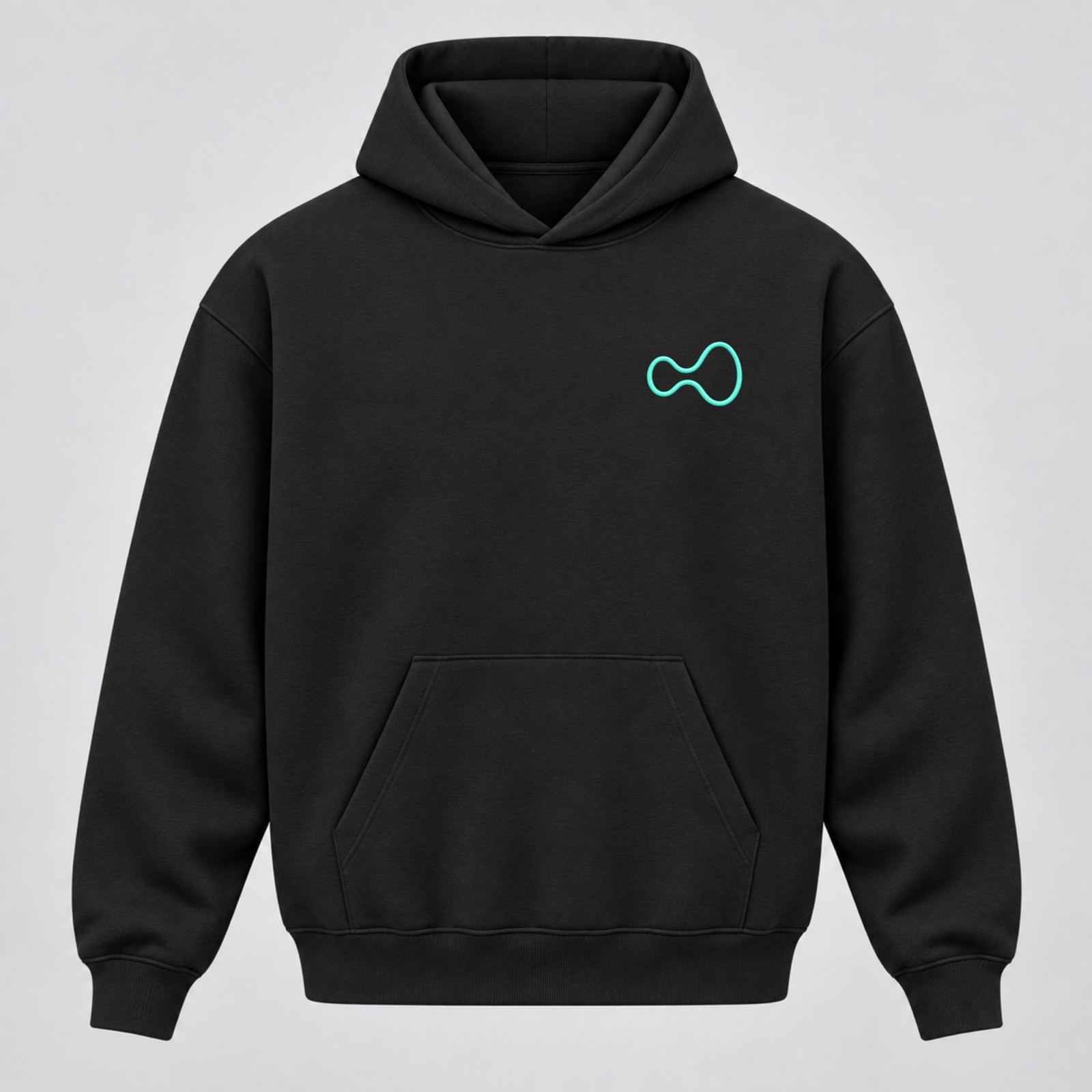 Black Hyperliquid hoodie with Hype Green logo