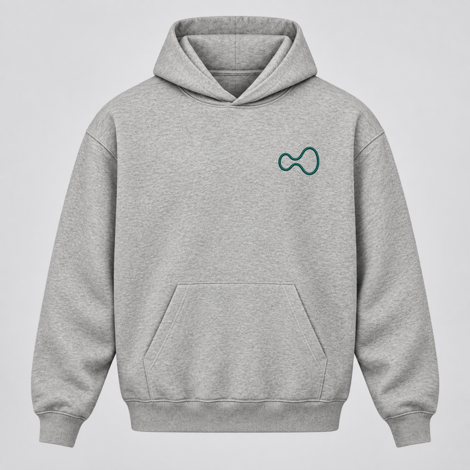 Heather Grey Hyperliquid hoodie with Hyper Green logo