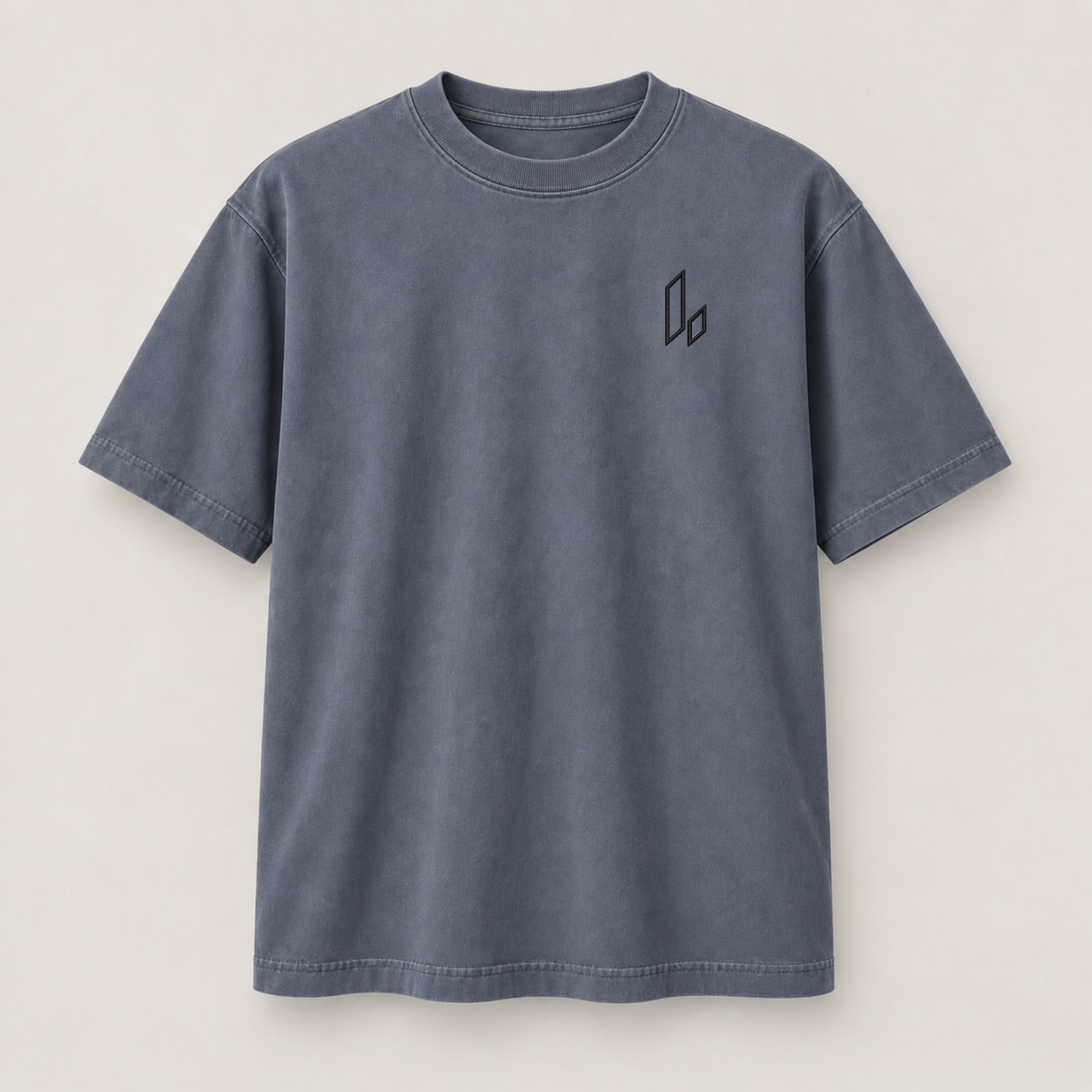 Slate Blue Lighter tee with black logo
