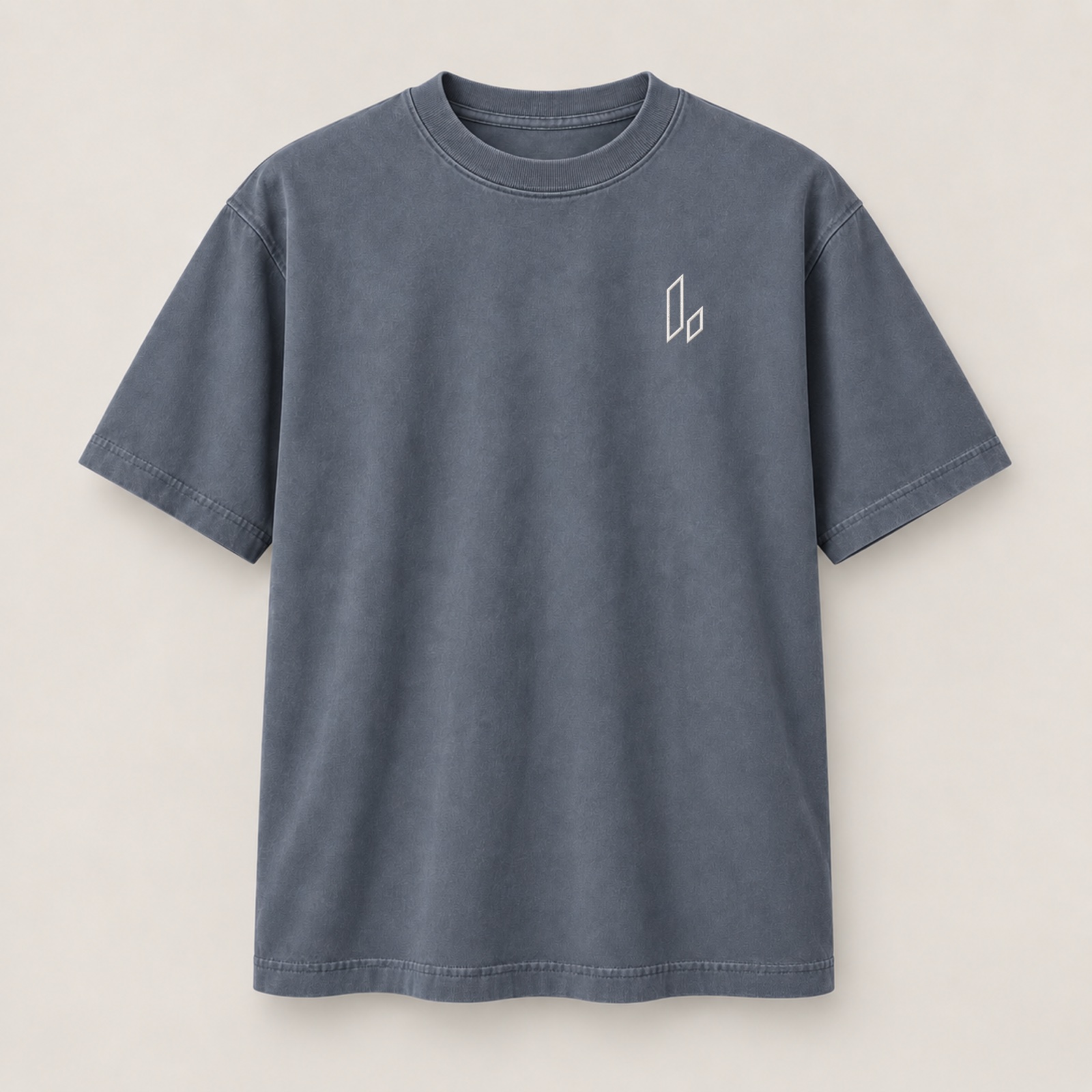 Slate Blue Lighter tee with white logo